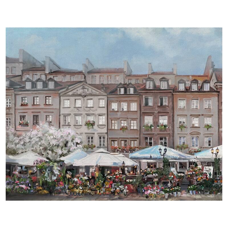The Flower Market Portrait by Studio Arts Canvas Art Print