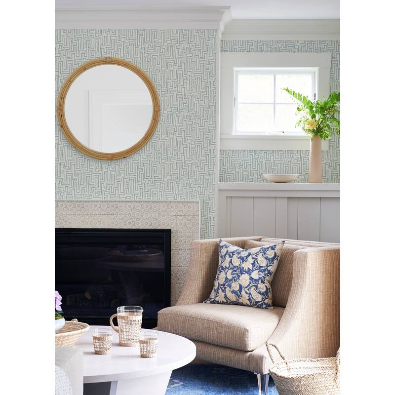 A-Street Prints Ramble Blue Geometric Wallpaper