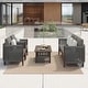 preview thumbnail 6 of 14, Corvus Iona 4-piece Patio Eucalyptus Wood and Rope Sofa Seating Set with Sunbrella Fabric
