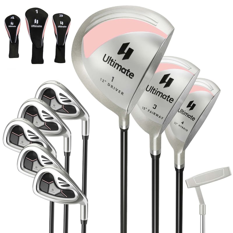 9 PCS Golf Clubs Set Professional Golf Clubs for Women Right Hand - Pink