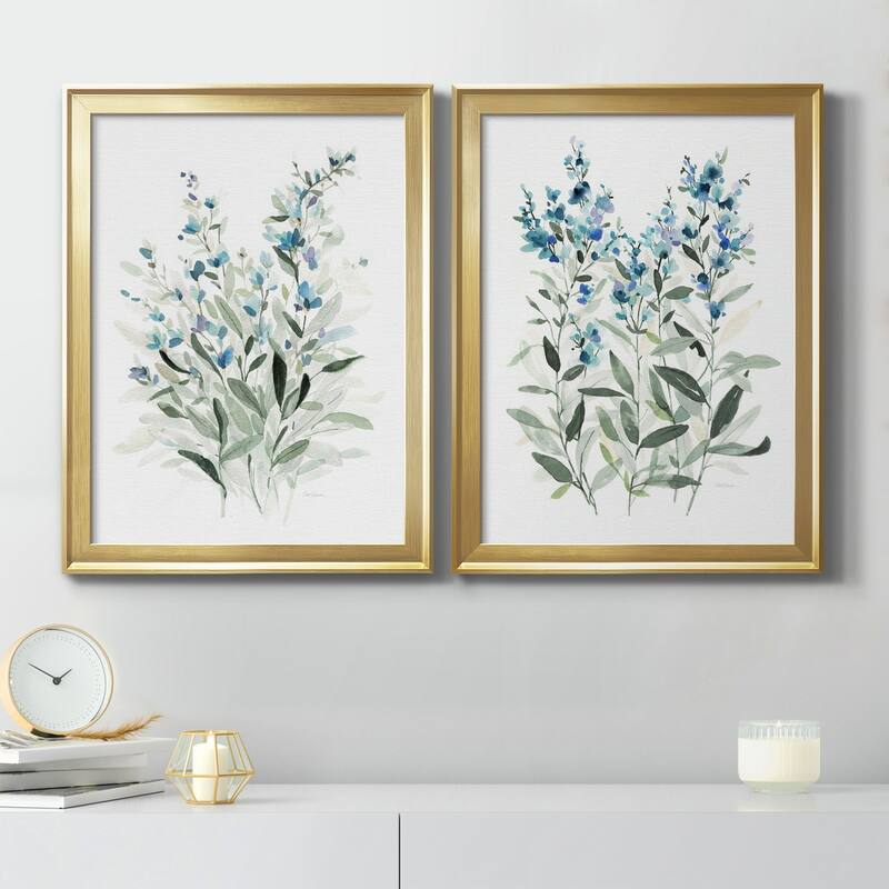 Delicate Blue Botanical I Premium Framed Print - Ready to Hang - Multi-Color
