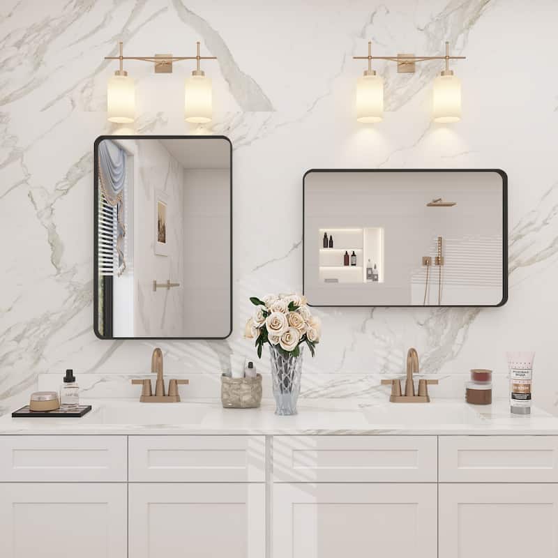 Bathroom Vanity Mirror with Aluminum Alloy Framed, Tempered Glass, Wall Mounted