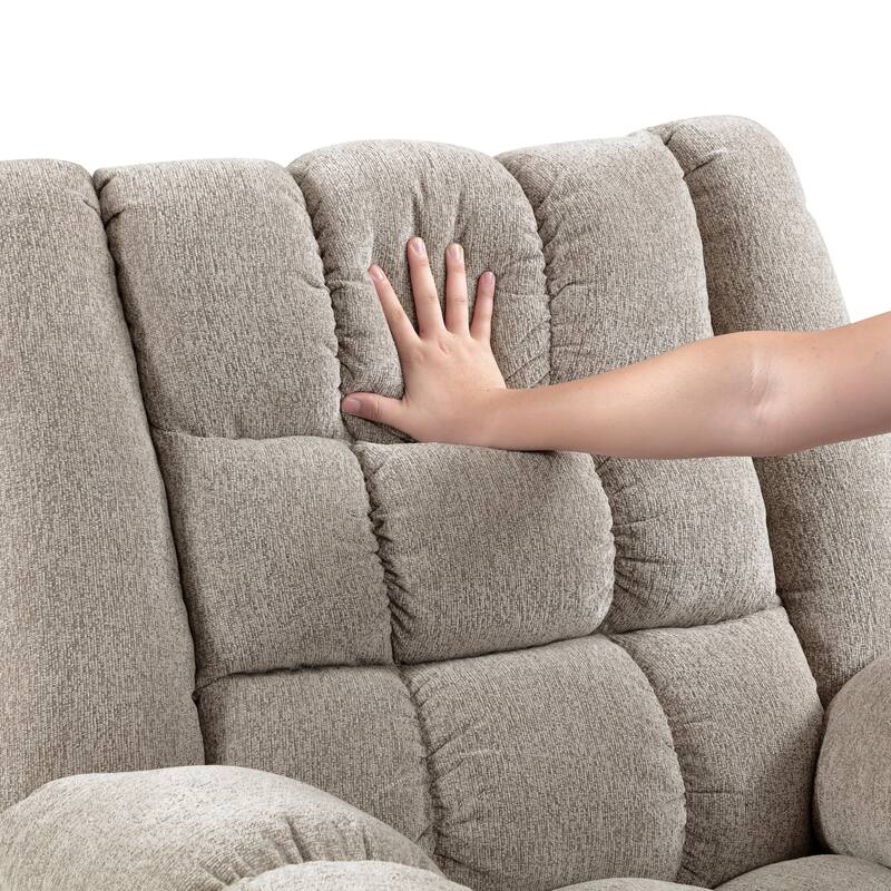 Gentle Rocking Motion Reclining Chair 1pc Chenille Upholstery Ultra Comfort Living Room Furniture