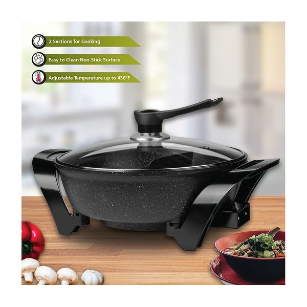 brentwood 16-in L x 15-in W 1400-Watt Non-stick Electric Skillet in the Electric  Skillets department at