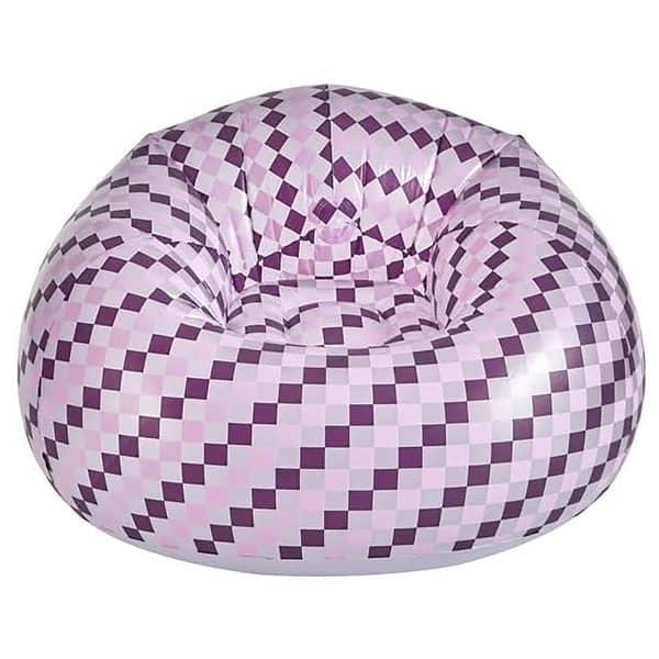 slide 2 of 19, Urban Lifestyle Inflatable Chair, Retro Checkered Design Purple