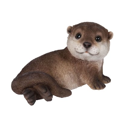 7" Laying Otter Outdoor Garden Statue