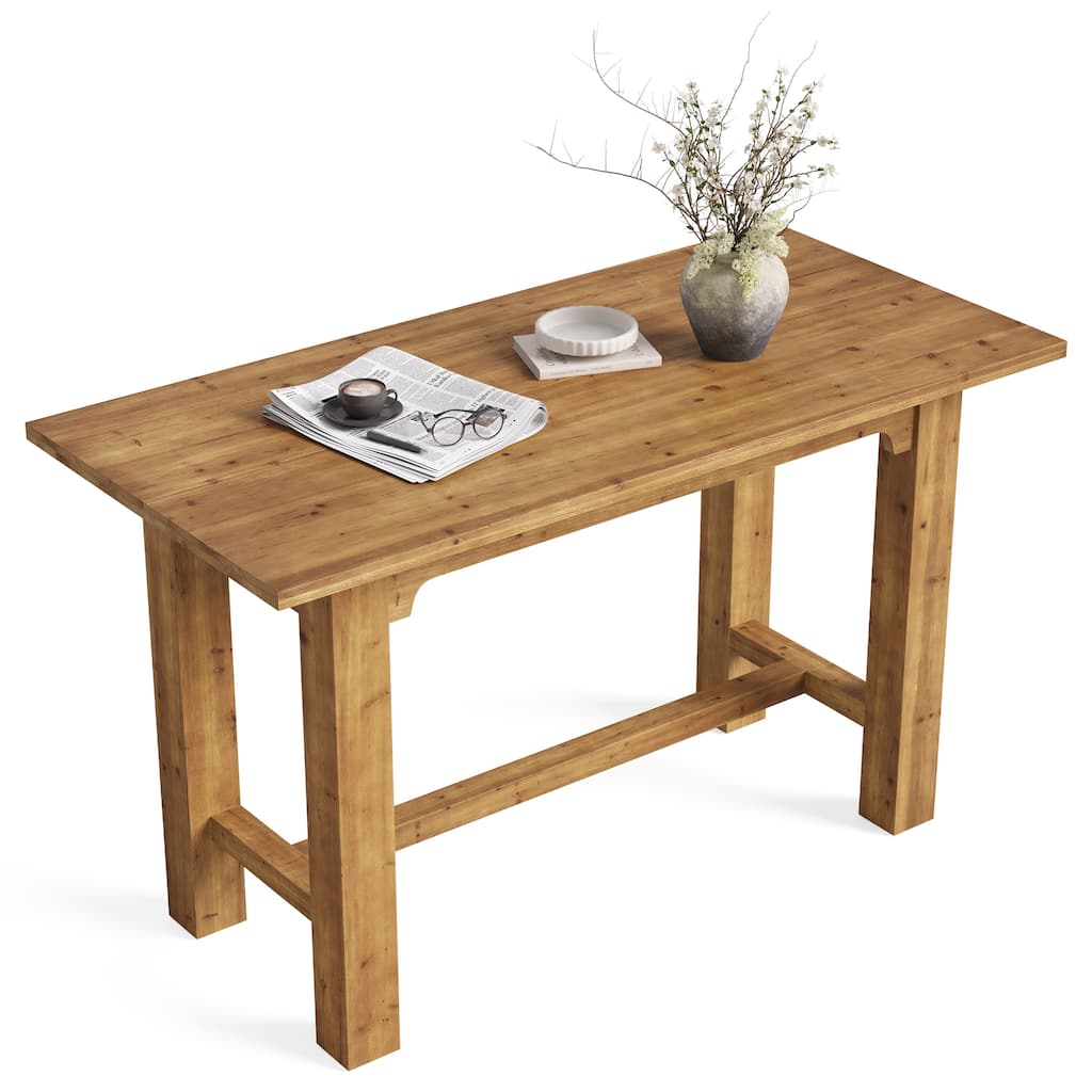 Solid Wood Rectangular Bar Table 63-Inch Home Bar Unit for Bar