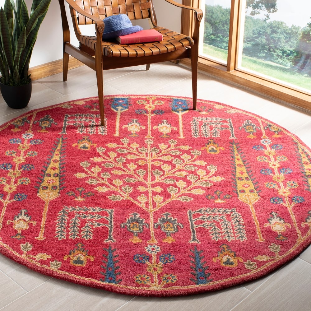 SAFAVIEH Handmade Heritage Picture Block Floral Traditional Oriental Wool Rug