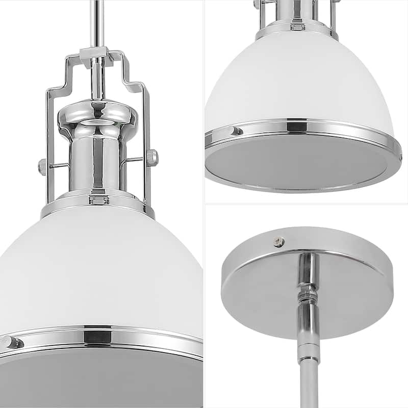 Deere Adjustable Iron/Glass Vintage LED Dome Pendant, by JONATHAN Y