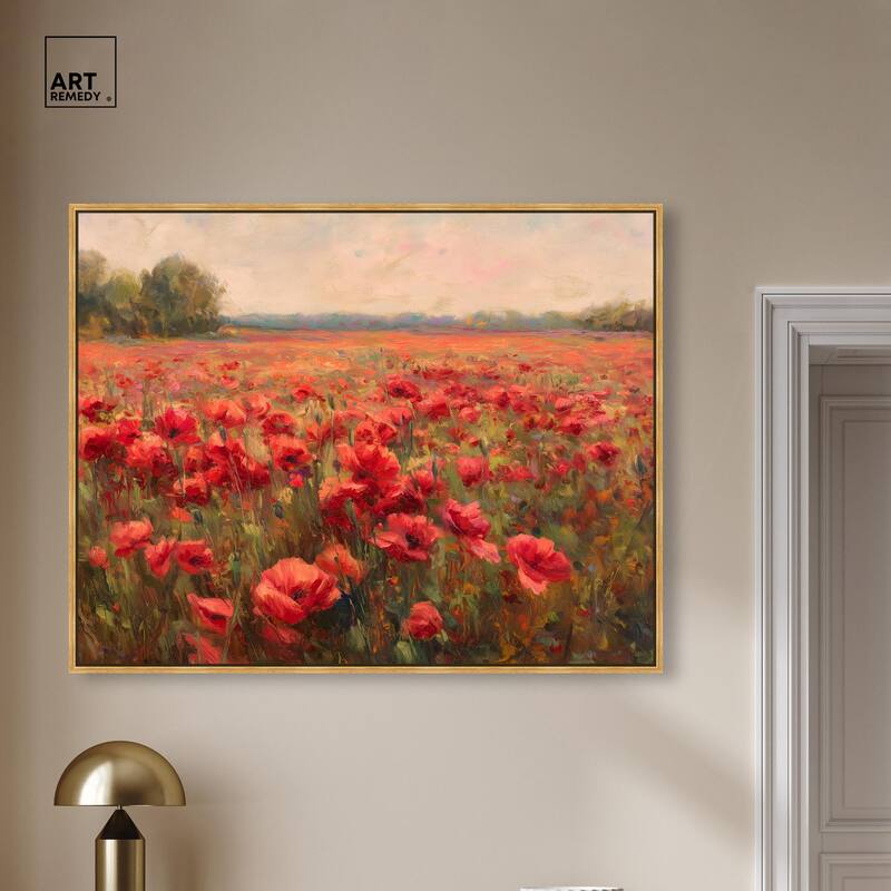 Sea of Red Poppies II Canvas by Art Remedy