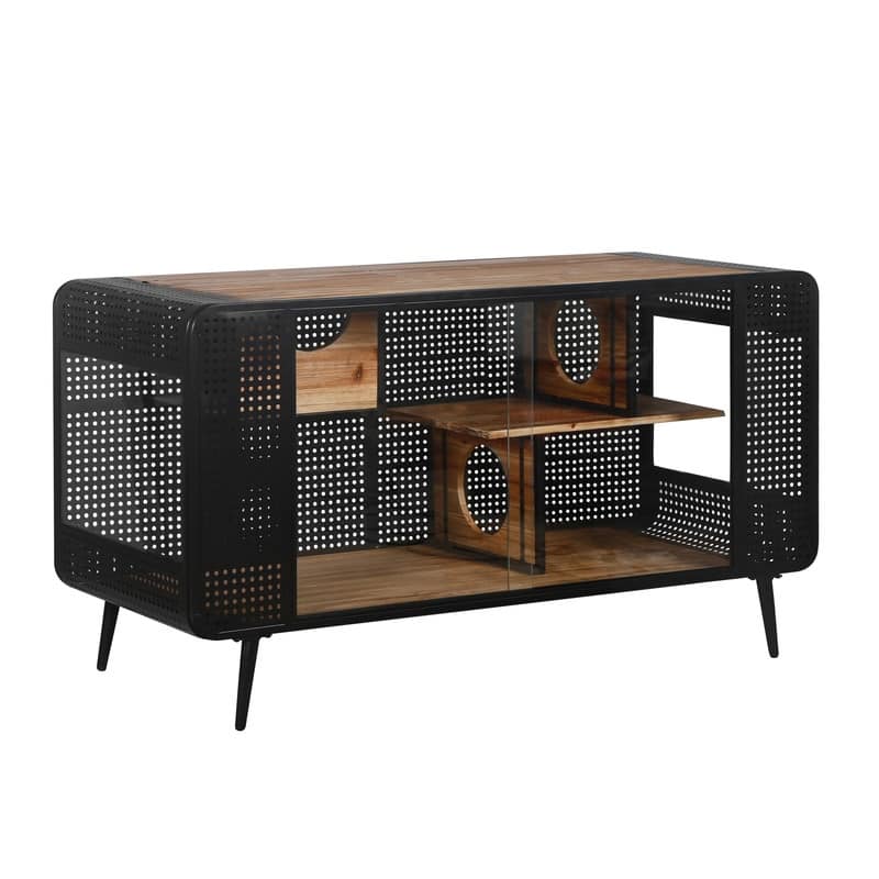 55.12" Spacious Cat House with Tempered Glass for Living Room
