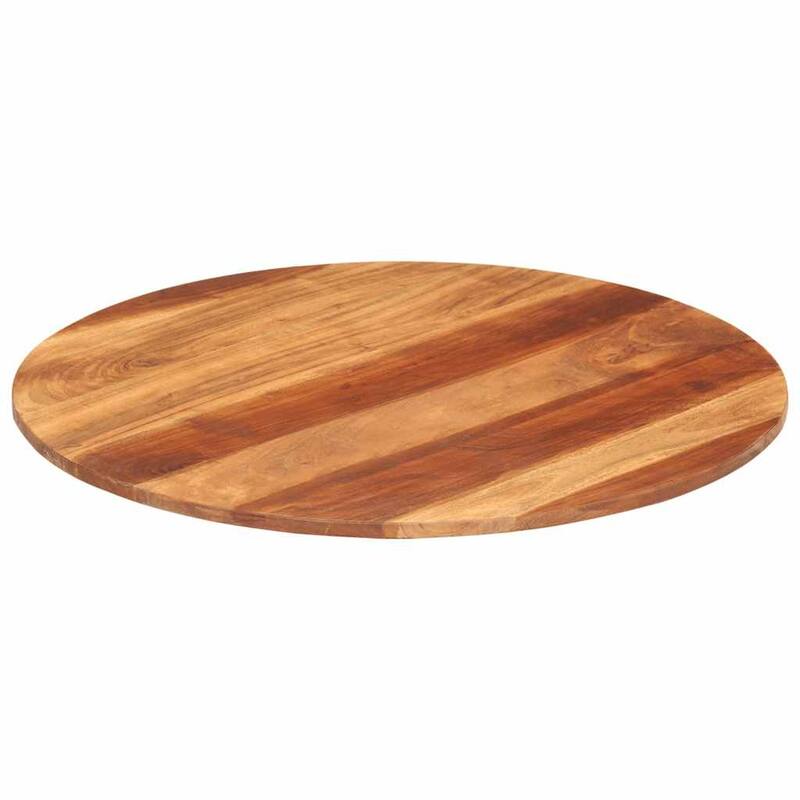 vidaXL Round Table Top Coffee Dining Table Pad Cover Solid Reclaimed Wood - Brown - 27.6" 0.59"-0.63"/ 1