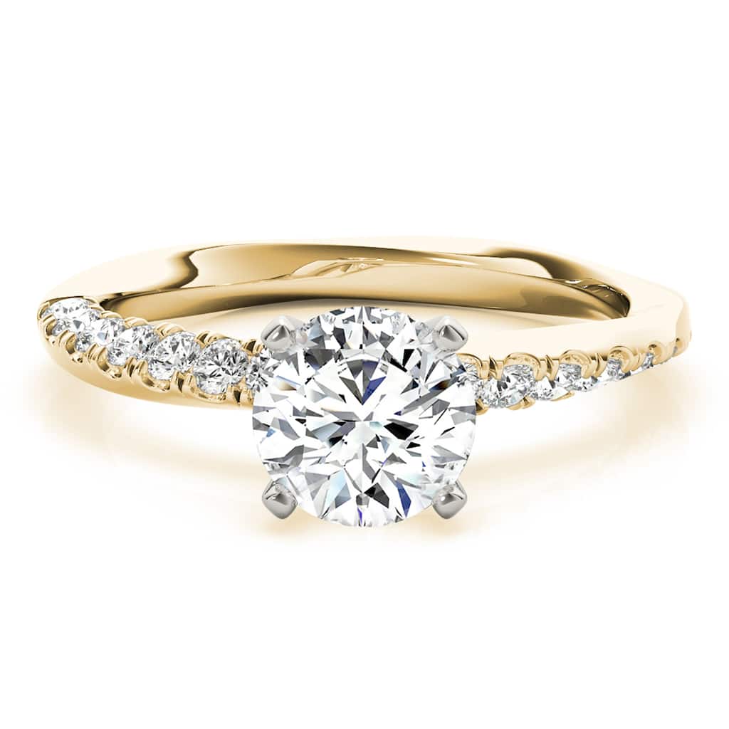 Auriya 14k Yellow Gold Lab Grown Round Diamond Engagement Ring 0.50 to 5.00 ct. tw. (F-G VS)