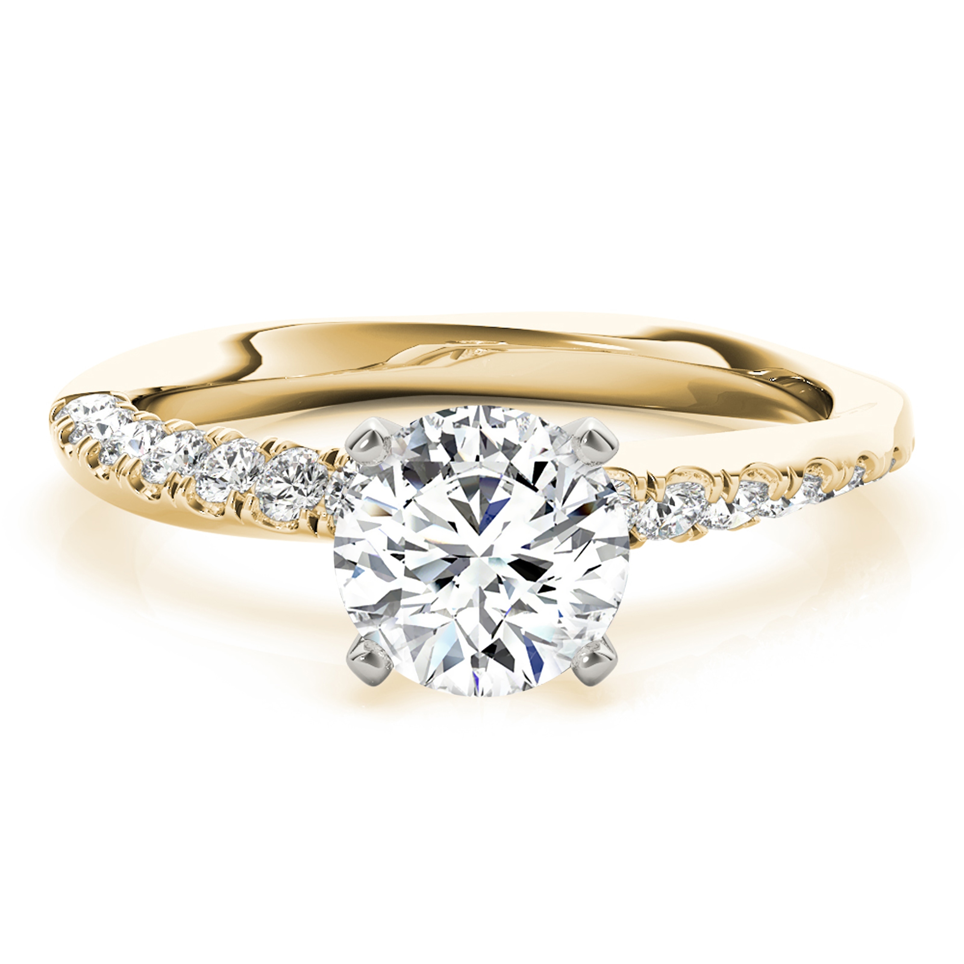 Auriya 14k Yellow Gold Lab Grown Round Diamond Engagement Ring 0.50 to 5.00 ct. tw. (F-G VS)