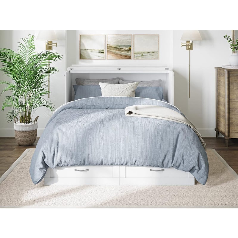 Murphy Bed Chest with Mattress & Charging - Space Saving Folding Bed