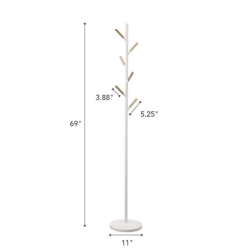 Yamazaki Home Coat Rack, Steel, Holds 26.4 lbs - L 11.02 x W 11.02 x H 69.69 inches