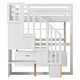 preview thumbnail 17 of 17, Full Size Loft Bed with Desk and Shelves, Multifunctional Bed Frame with Built-in Drawers and Storage Staircase