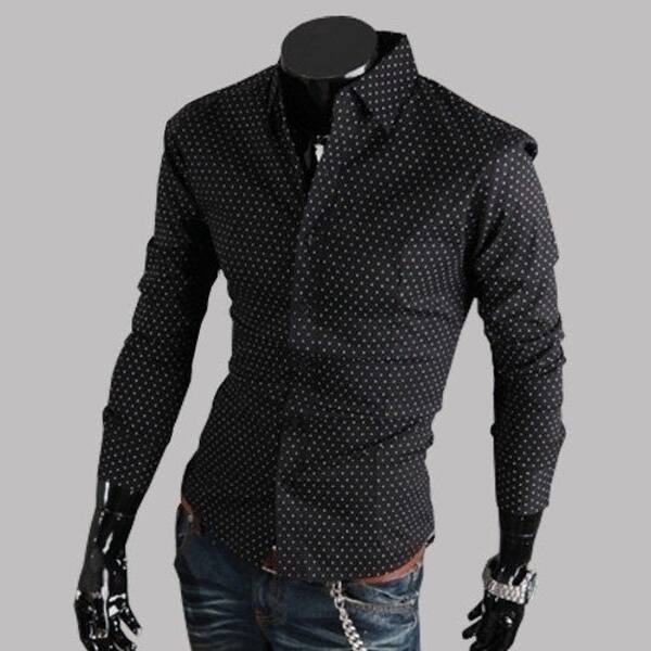 Shop Casual Fashion Classic Mens Long Sleeved Shirt Slim Shirt