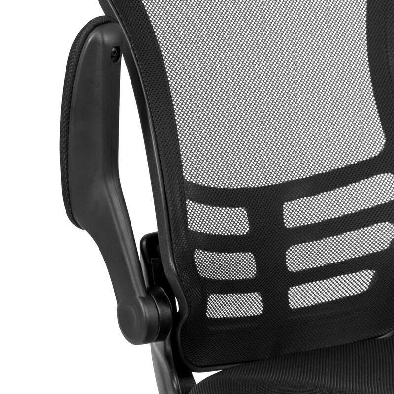 Mesh Sled Base Side Reception Chair with Flip-Up Arms