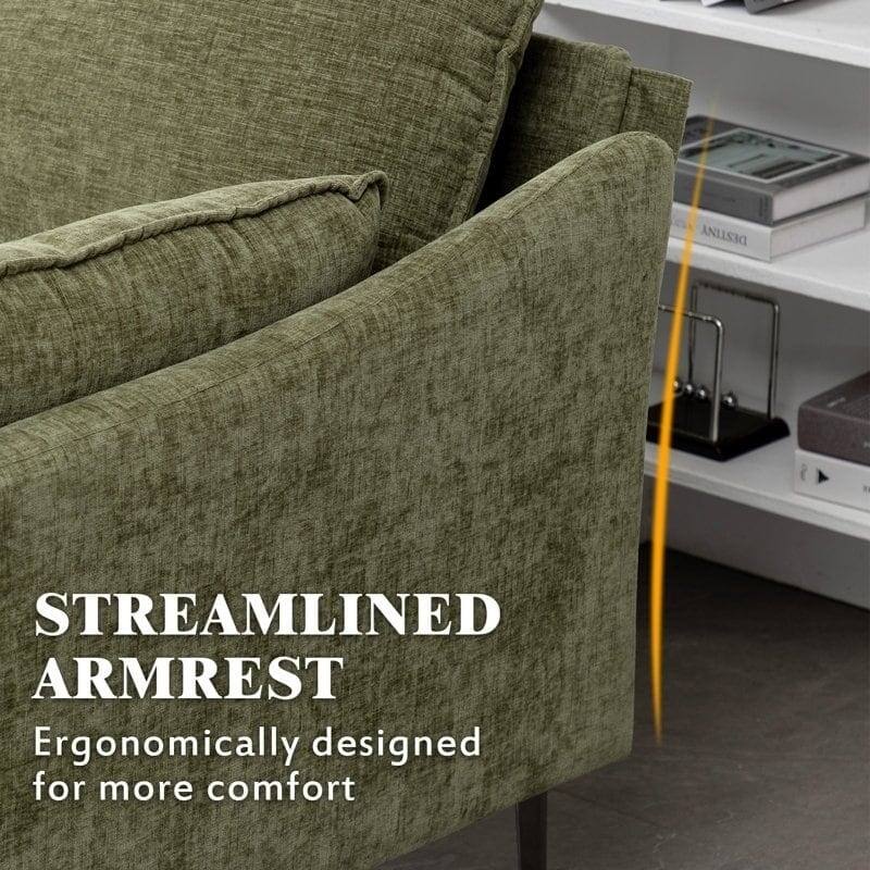 Modern Chenille Sectional Sofa with Reversible Chaise and Ottoman, Perfect for Living Rooms with Sleeper Function