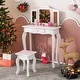 preview thumbnail 2 of 7, Kids Vanity Table Set with Drawer & 3 Makeup Accessories for Pretend Play - 24" L x 11" W x 38.5" H