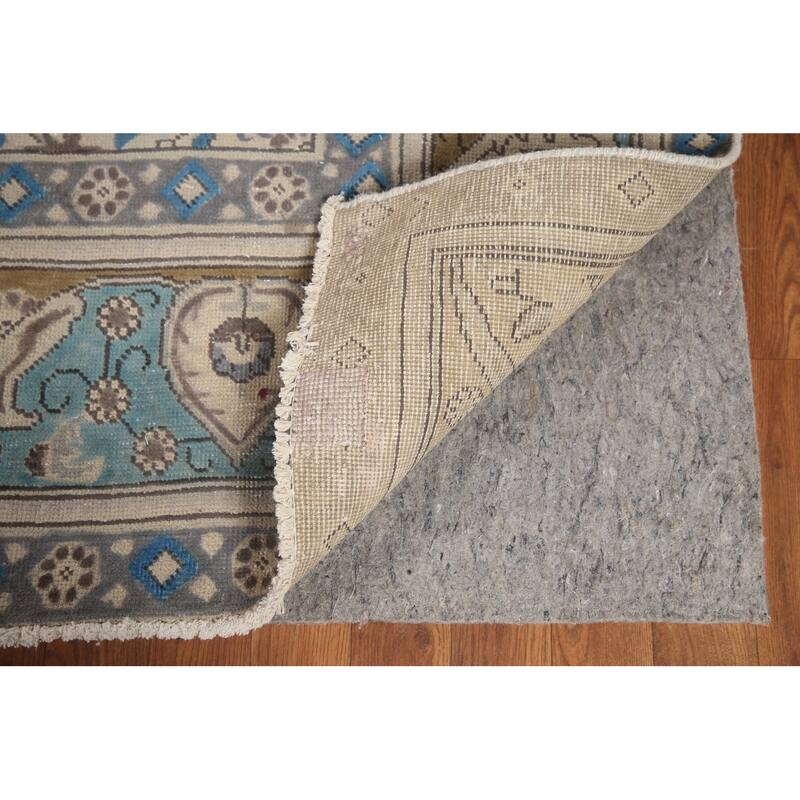 Hand Knotted Oriental 100% Wool Carpet Traditional Medallion Beige & Ivories Tabriz Area Rug - 12' 8'' X 9' 4''