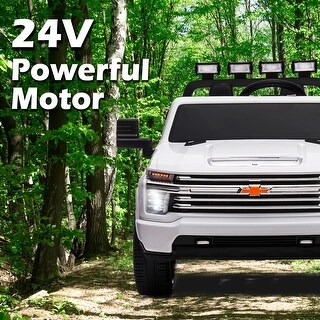 Official Licensed Chevrolet Silverado 24V Ride-On Car for Kids, 2-Seater with Remote Control