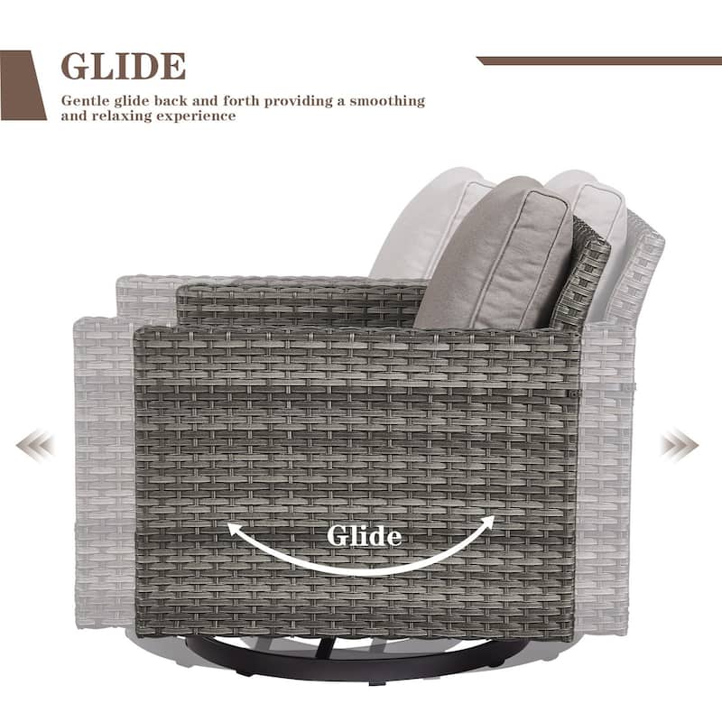 Pocassy Patio Swivel Chair with Soft Cushion