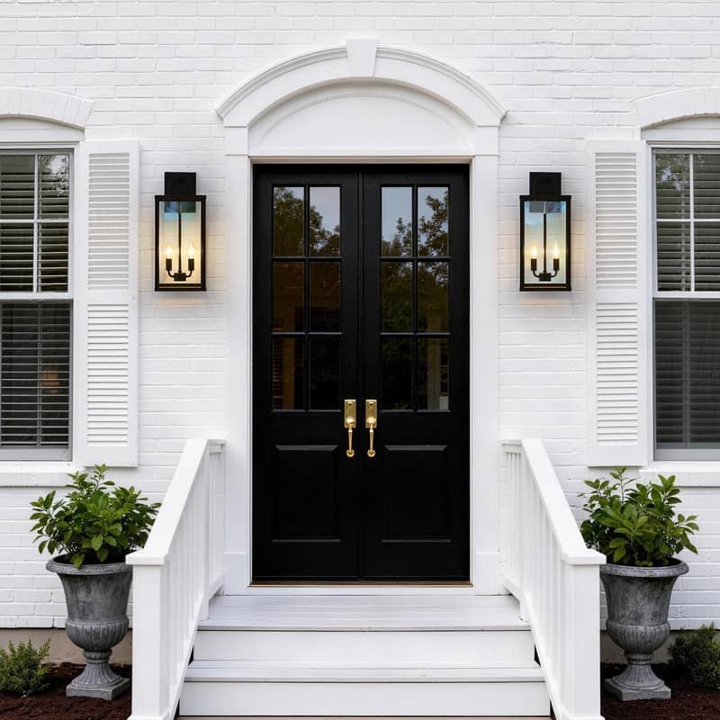 KAWOTI 2-Light Outdoor Lantern Wall Light - W8.25" x H20" x D9.5"