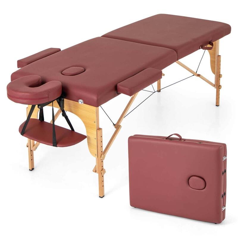 Massage Table Portable Massage Bed Salon Spa Facial Care Bed - Red