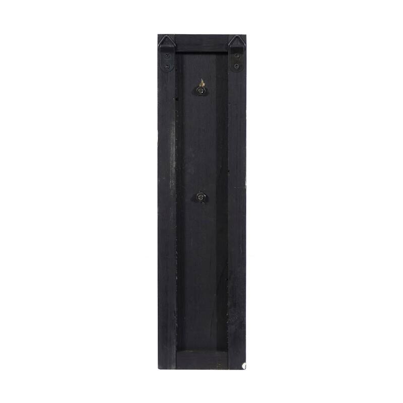 Wood Wall Sconce with Suspended Black Metal and Glass Holder - Brown - Roche River Decor - 6"W x 6"L x 23"H