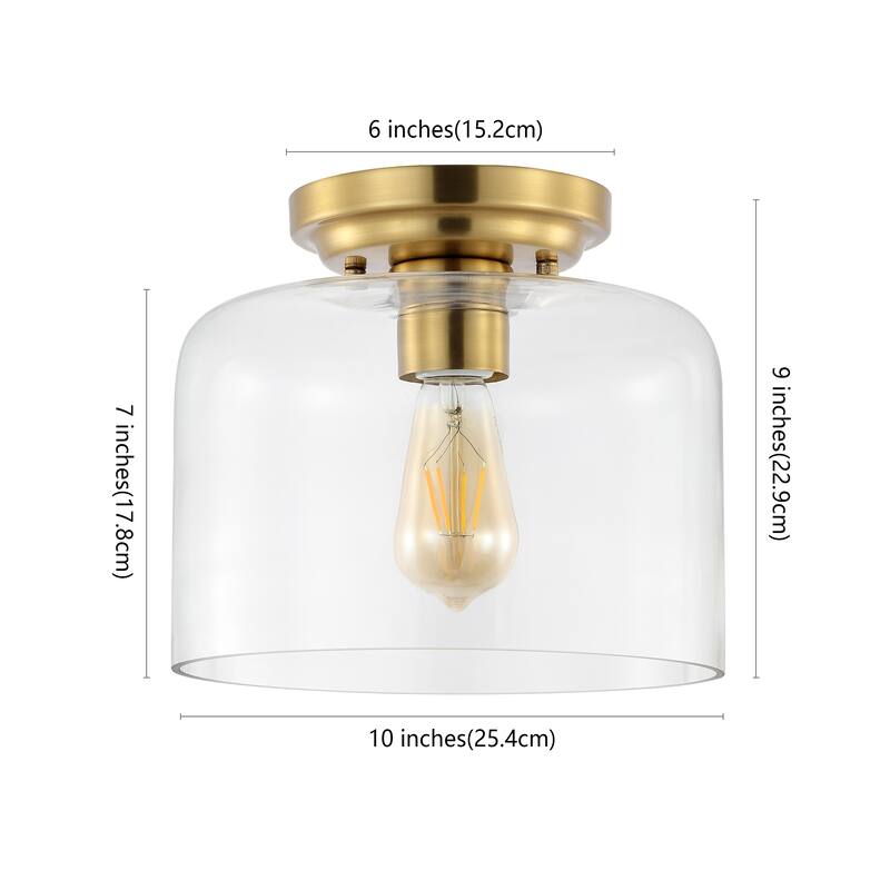 SAFAVIEH Lighting Calum Flush Mount - 10" W x 10" D x 10" H - 10Wx10Dx10H
