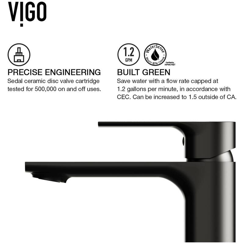 Vigo Norfolk 1.2 GPM Single Hole Bathroom Faucet