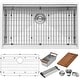 preview thumbnail 9 of 11, Ruvati 28-inch Workstation Ledge Undermount 16 Gauge Stainless Steel Kitchen Sink Single Bowl - RVH8309 - 26-1/2″ x 16″