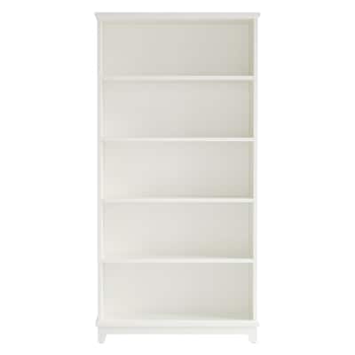5-Tier White 70" Tall Wooden Bookshelf, Open Display Shelving