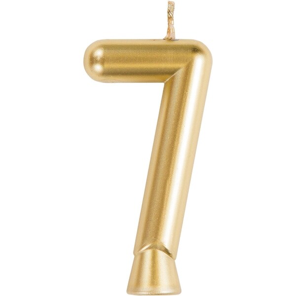 Club Pack of 12 Gold "7" Birthday Candles 2.75" - N/A