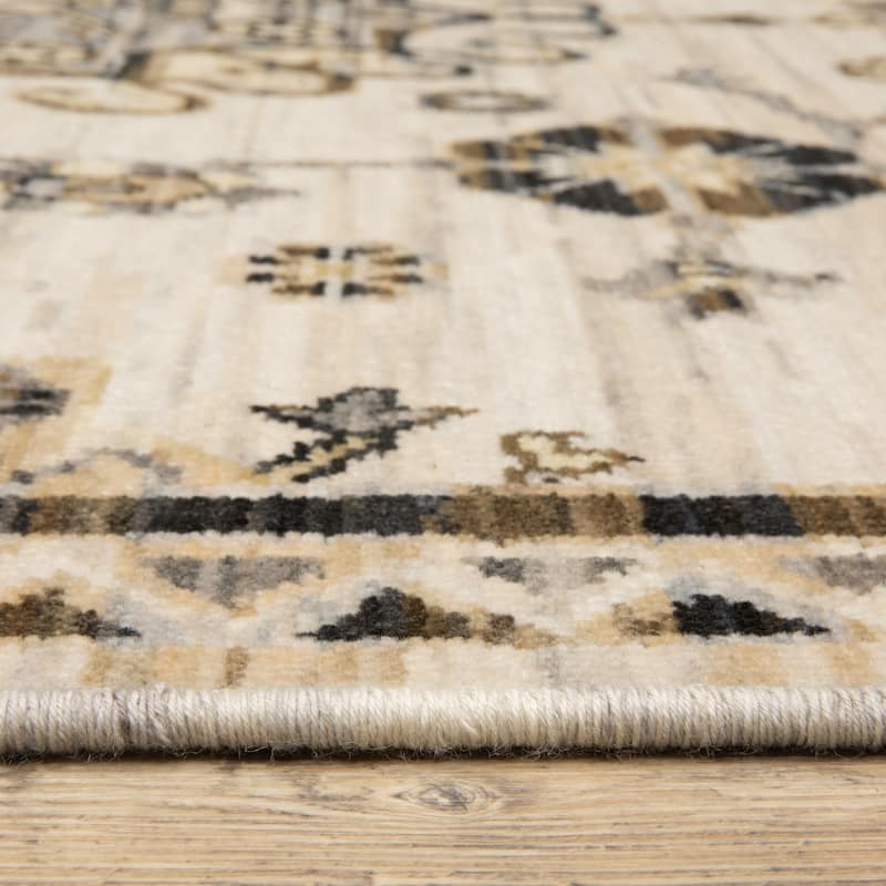 Adelaide Old World Medallions Brown/ Grey Wool Blend Area Rug-