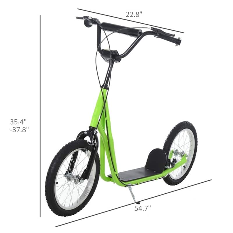 Children’s Ride-On Scooter with Soft Grip Handlebar and Anti-Slip Foot Deck for Outdoor Use - 54.75"L x 22.75"W x 35.5"-37.75"H