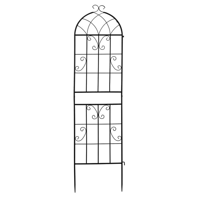 2-Pack Garden Trellis Black Iron 16x61" with Arched Top for Roses Flowers and Vegetable Plants - (16 x 61)" (W x H)