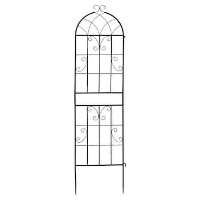 2-Pack Garden Trellis Black Iron 16x61" with Arched Top for Roses Flowers and Vegetable Plants - (16 x 61)" (W x H)