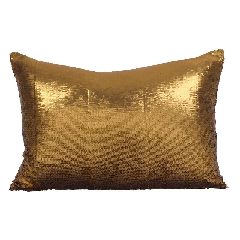 Sirun Collection Sequin Mermaid Design Throw Pillow - 16"x24" - Copper - Feather Down