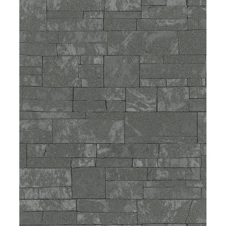 Marburg Hernando Charcoal Stones Wallpaper - 20.9 x 396 x 0.025