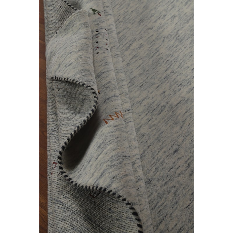 Hand Knotted Oriental 100% Wool Carpet Tribal Animal Pictorial Greys & Charcoal Gabbeh Area Rug - 10' 0'' X 8' 3''