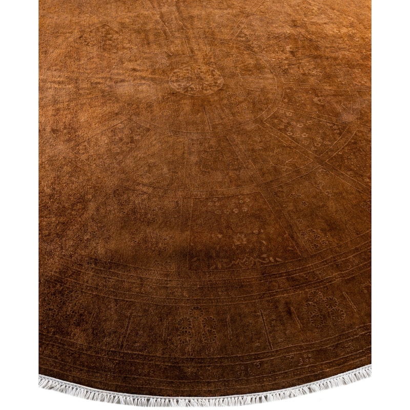 Overdyed One-of-a-Kind Hand-Knotted Area Rug - Brown - 8' 1" x 8' 1"