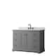 Option Dark Gray, Black Trim, White Carrara Marble Top