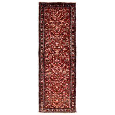 ECARPETGALLERY Hand-knotted Andelz Red Wool Rug - 3'3 x 9'9