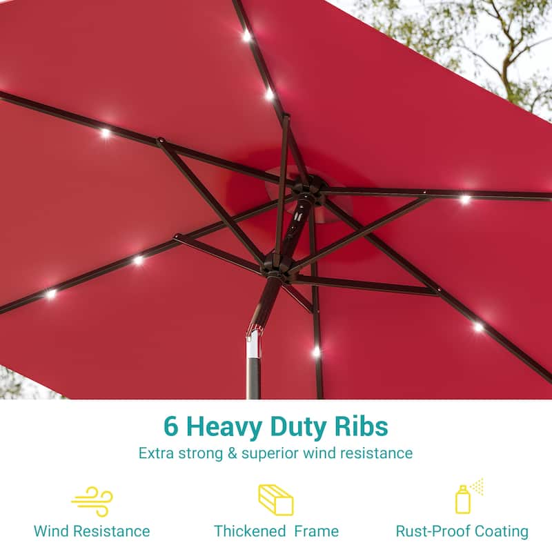 Bonosuki 7.5Ft LED Patio Market Umbrella Outdoor Table Umbrella