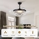 preview thumbnail 27 of 43, Kviflon 48'' Crystal Ceiling Fan with Lights and Remote 6 Speed, 3 Light Change Retractable Blades Chandelier Ceiling Fan