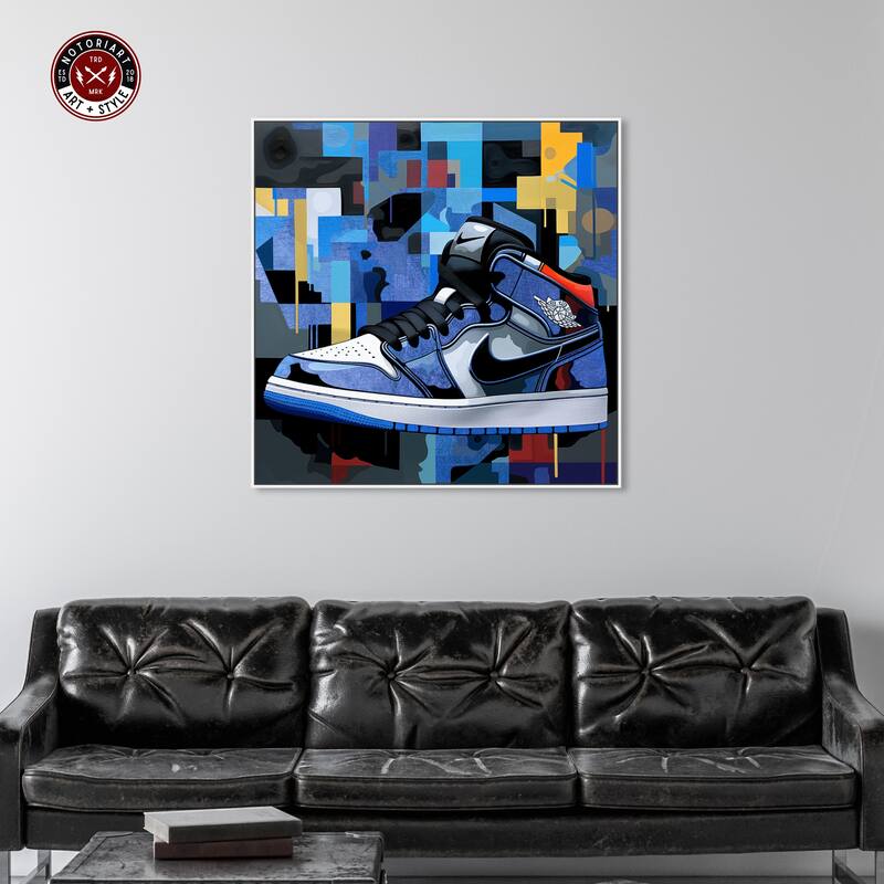 Notoriart Primary Sneakers Framed Sneaker 1 Piece Canvas Wall Art