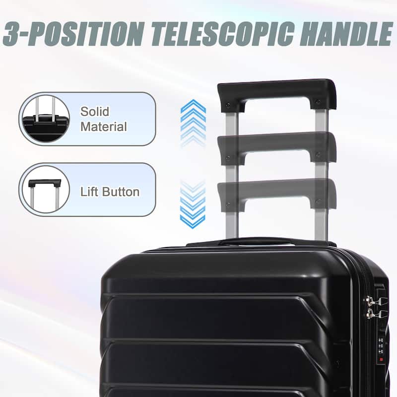 14In 20In 2 pcs in ABS Spinner Wheel Luggage, with Combination Lock,14" Cosmetic Case